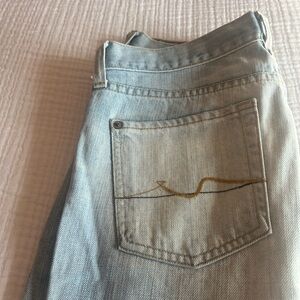 7 For All Mankind Light Wash Straight Leg Jeans